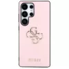 GUESS Grained Big 4G Logo Small Classic Logo kotelo Samsung Galaxy S25 Ultra - pinkki