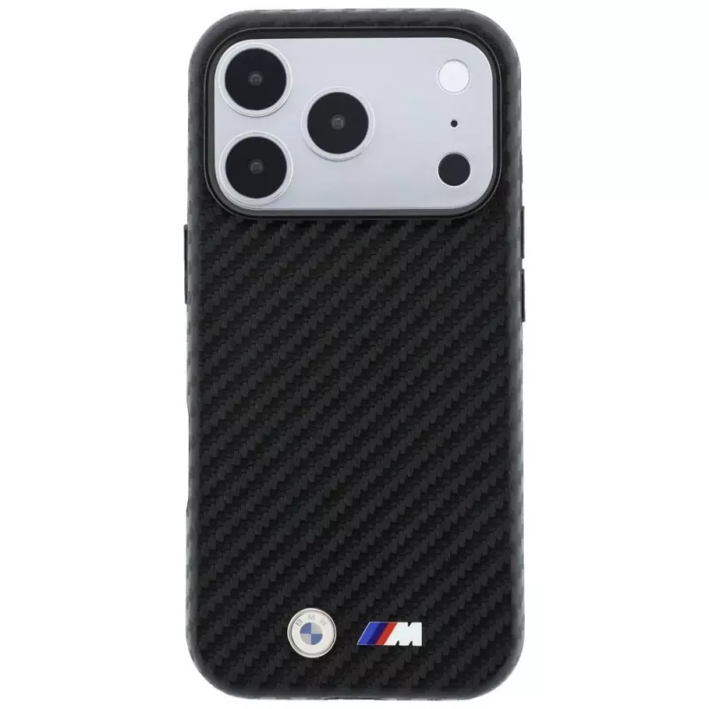 BMW M Carbon Metal Logo MagSafe-kotelo iPhone 18 Pro Max / 17 Pro Max - musta