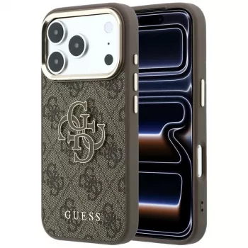 GUESS 4G & Big Resin Logo kotelo iPhone 17 Pro / 18 Pro - ruskea