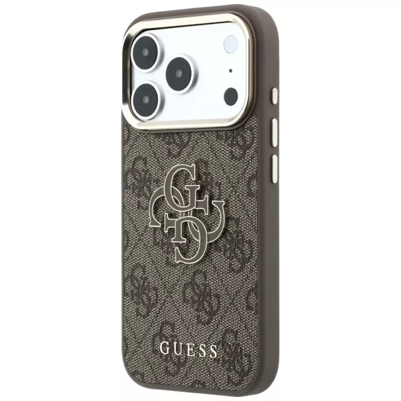 GUESS 4G & Big Resin Logo kotelo iPhone 17 Pro / 18 Pro - ruskea