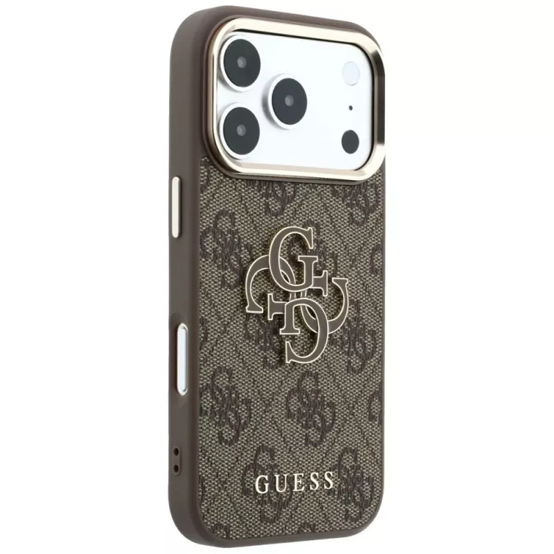GUESS 4G & Big Resin Logo kotelo iPhone 17 Pro / 18 Pro - ruskea