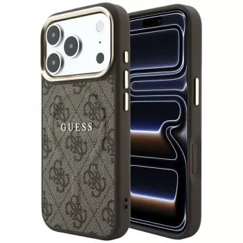 GUESS Embossed 4G Classic MagSafe-kotelo iPhone 17 Pro / 18 Pro - ruskea