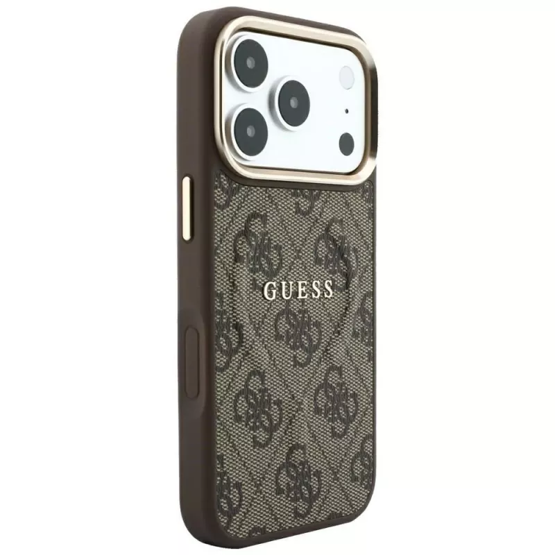 GUESS Embossed 4G Classic MagSafe-kotelo iPhone 17 Pro / 18 Pro - ruskea