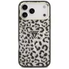 GUESS IML Leopard Glitter Triangle Logo MagSafe-kotelo iPhone 18 Pro Max / 17 Pro Max - musta