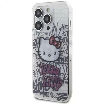 Hello Kitty HKHCP15XHDGPHT iPhone 15 Pro Max 6,7 tuuman valkoinen hardcase IML Kitty On Bricks Graffiti