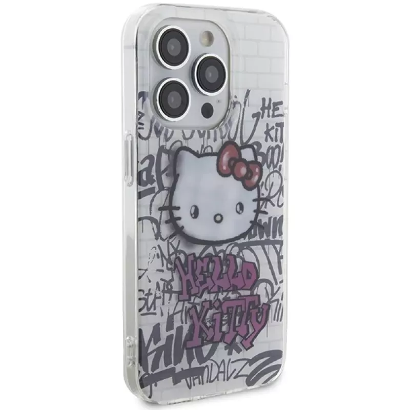 Hello Kitty HKHCP15XHDGPHT iPhone 15 Pro Max 6,7 tuuman valkoinen hardcase IML Kitty On Bricks Graffiti
