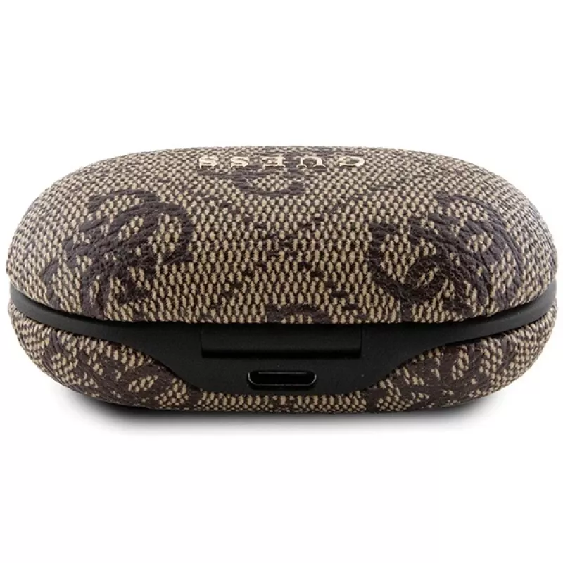 Guess GUTWSP4EGW True Wireless nappikuulokkeet latauskotelolla, Bluetooth 5.3, ENC, ruskea 4G Metal