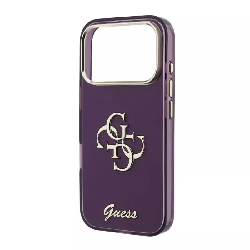 GUESS 4G Script Metal takasuojakotelo Apple iPhone 18 Pro / 17 Pro - viininpunainen