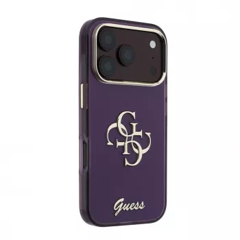 GUESS 4G Script Metal takasuojakotelo Apple iPhone 18 Pro / 17 Pro - viininpunainen