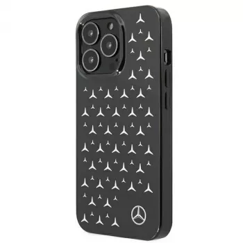 Mercedes-Benz MEHCP13LESPBK kova kotelo iPhone 13 Pro/13 6,1 inch - hopeinen tähtikuvio musta