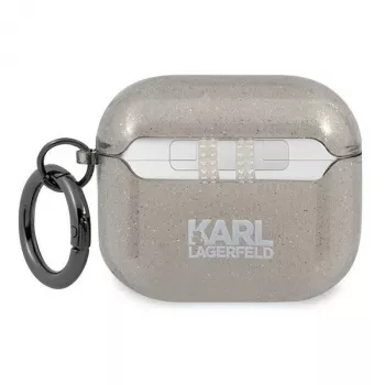 Karl Lagerfeld KLA3UKHGK AirPods 3 kotelo musta glitter Karl's Head