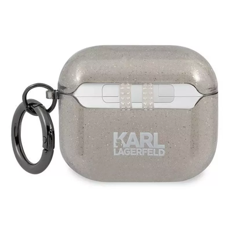 Karl Lagerfeld KLA3UKHGK AirPods 3 kotelo musta glitter Karl's Head