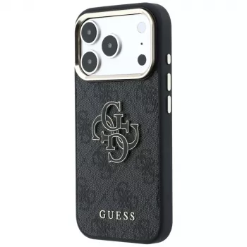 GUESS 4G & Big Resin Logo -kotelo iPhone 17 Pro Max / 18 Pro Max - musta