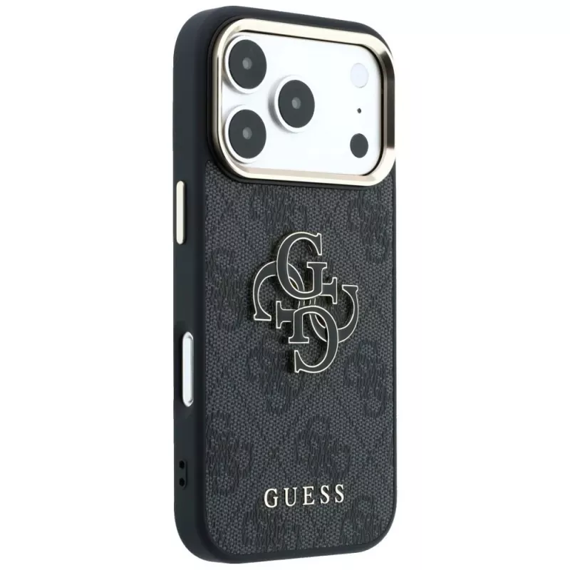 GUESS 4G & Big Resin Logo -kotelo iPhone 17 Pro Max / 18 Pro Max - musta