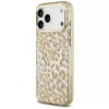 GUESS IML Leopard Glitter Triangle Logo MagSafe -kotelo iPhone 18 Pro Max / 17 Pro Max - ruskea