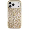 GUESS IML Leopard Glitter Triangle Logo MagSafe -kotelo iPhone 18 Pro Max / 17 Pro Max - ruskea