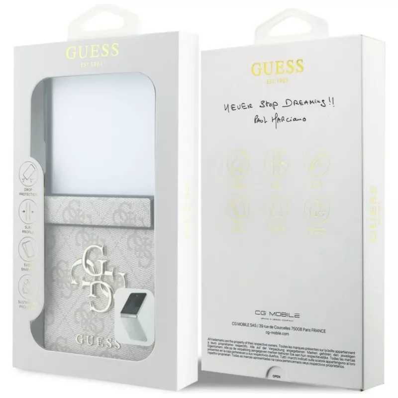 GUESS 4G Big Logo -kovakotelo Samsung Galaxy Z Flip5 - pinkki