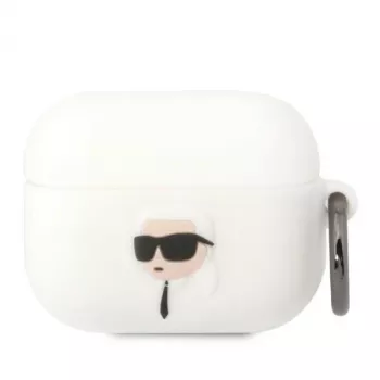 Karl Lagerfeld KLAPRUNIKH AirPods Pro kotelo valkoinen silikoni Karl Head 3D