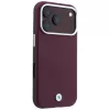 BMW Sign Inclined Deboss Letters MagSafe -kotelo iPhone 18 Pro Max / 17 Pro Max - burgundinpunainen
