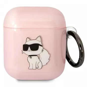 Karl Lagerfeld Ikonik Choupette AirPods 1/2 kotelo pinkki