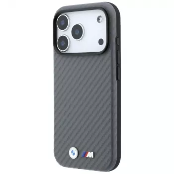 BMW M Carbon Metal Logo MagSafe -kotelo iPhone 18 Pro Max / 17 Pro Max - harmaa