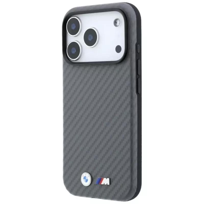 BMW M Carbon Metal Logo MagSafe -kotelo iPhone 18 Pro Max / 17 Pro Max - harmaa