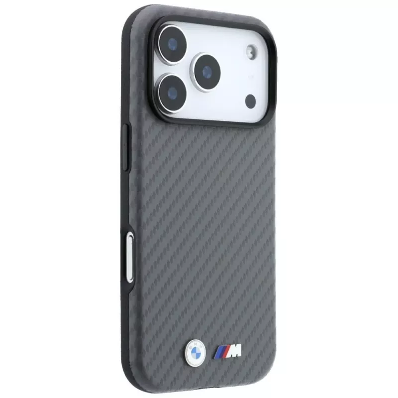BMW M Carbon Metal Logo MagSafe -kotelo iPhone 18 Pro Max / 17 Pro Max - harmaa