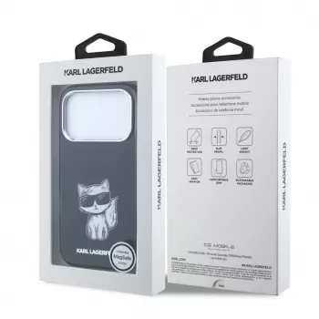 Karl Lagerfeld IML Choupette Body Sketch Print MagSafe -kotelo iPhone 18 Pro / 17 Pro - musta