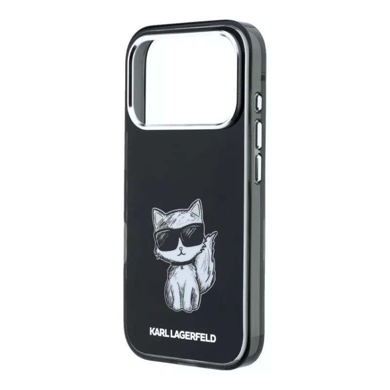 Karl Lagerfeld IML Choupette Body Sketch Print MagSafe -kotelo iPhone 18 Pro / 17 Pro - musta