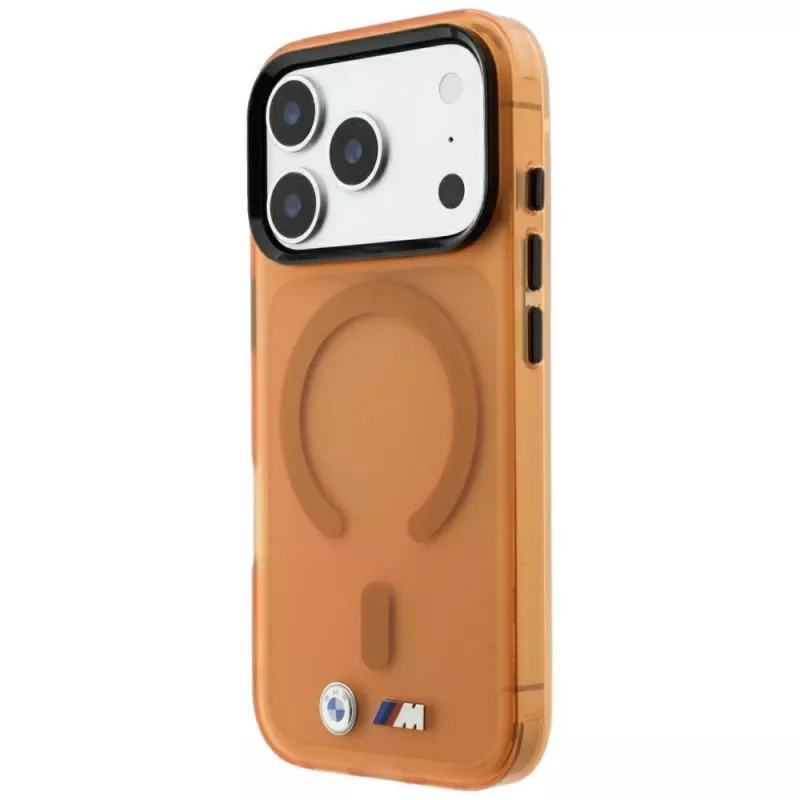 BMW M IML Frosted Metal Logo & Trims MagSafe -kotelo iPhone 18 Pro / 17 Pro - oranssi