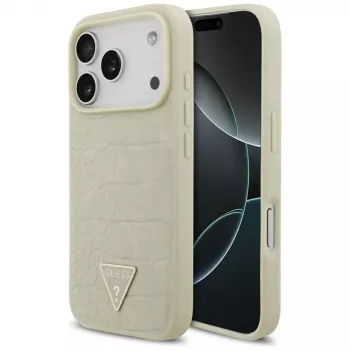 GUESS Croco Triangle Logo MagSafe -kotelo iPhone 17 Pro - kulta