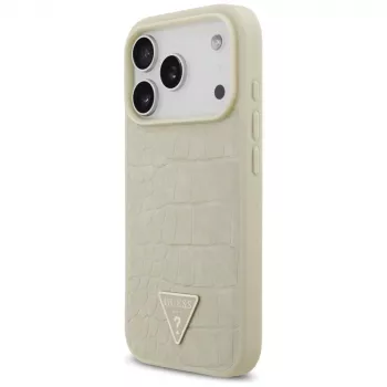 GUESS Croco Triangle Logo MagSafe -kotelo iPhone 17 Pro - kulta