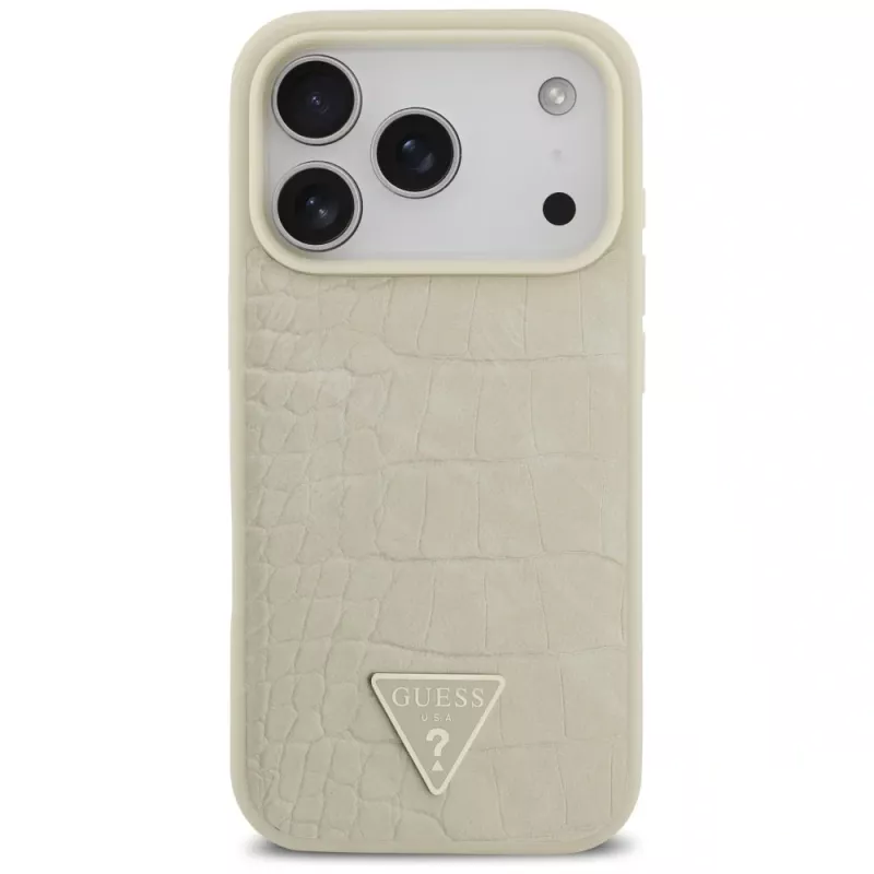 GUESS Croco Triangle Logo MagSafe -kotelo iPhone 17 Pro - kulta