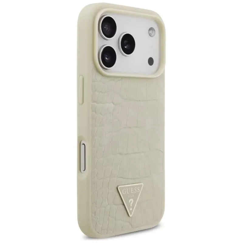 GUESS Croco Triangle Logo MagSafe -kotelo iPhone 17 Pro - kulta