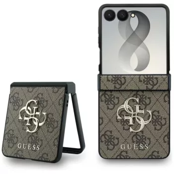GUESS Big 4G Logo -kovakotelo Samsung Galaxy Z Flip4 - ruskea
