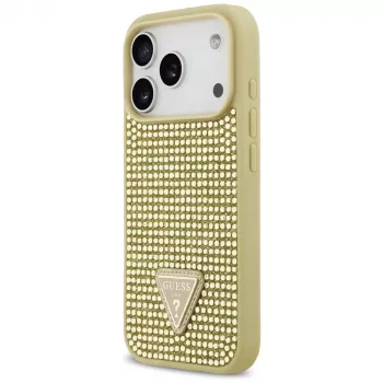 GUESS Rhinestone Triangle Logo -kotelo iPhone 17 Pro - kulta