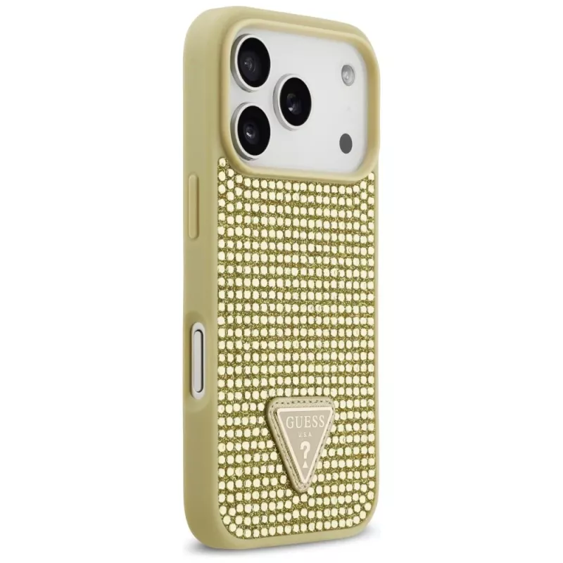 GUESS Rhinestone Triangle Logo -kotelo iPhone 17 Pro - kulta