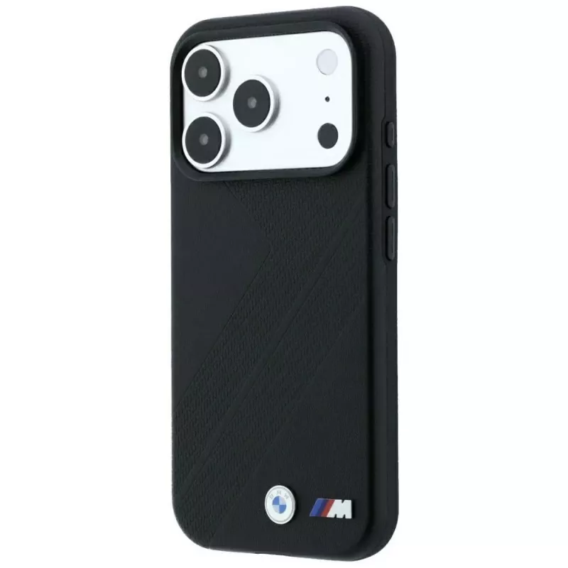 BMW M Tire Track Metal Logo MagSafe -kotelo iPhone 18 Pro / 17 Pro - musta
