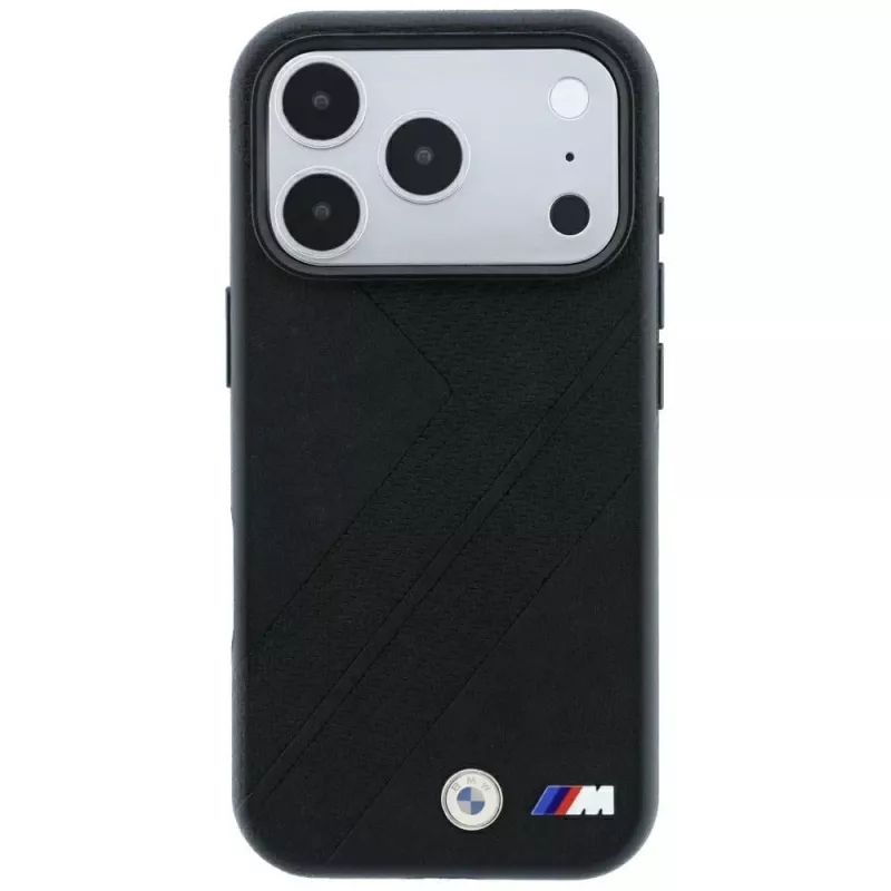 BMW M Tire Track Metal Logo MagSafe -kotelo iPhone 18 Pro / 17 Pro - musta