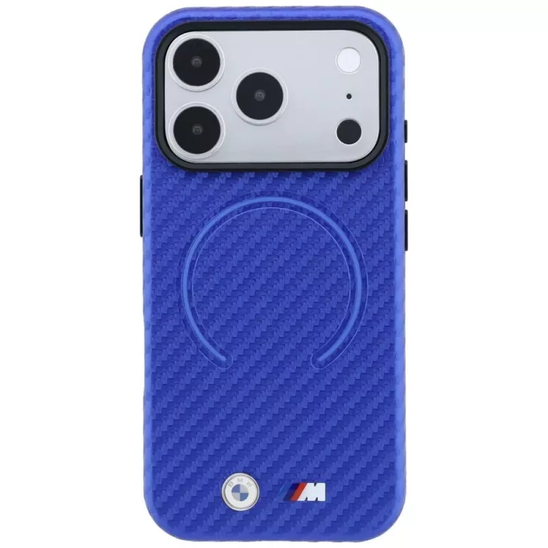 BMW M Carbon Printed Ring MagSafe -kotelo iPhone 18 Pro Max / 17 Pro Max - sininen