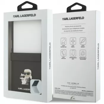 Karl Lagerfeld Karl & Choupette Saffiano Pins -kotelo Samsung Galaxy Z Flip8 - musta
