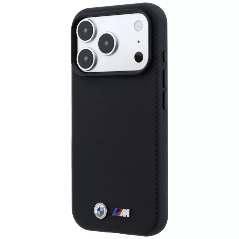 BMW M Quadrille Kevlar Metall-Logo MagSafe -kotelo iPhone 18 Pro / 17 Pro - musta