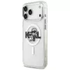 Karl Lagerfeld IML Glitter Karl & Choupette Sketch Logo MagSafe -kotelo iPhone 17 Pro Max, läpinäkyvä