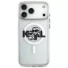 Karl Lagerfeld IML Glitter Karl & Choupette Sketch Logo MagSafe -kotelo iPhone 17 Pro Max, läpinäkyvä