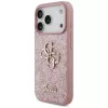 GUESS Fixed Glitter Big 4G -kotelo iPhone 18 Pro / 17 Pro – pinkki