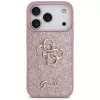 GUESS Fixed Glitter Big 4G -kotelo iPhone 18 Pro / 17 Pro – pinkki