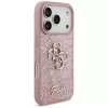 GUESS Fixed Glitter Big 4G -kotelo iPhone 18 Pro / 17 Pro – pinkki
