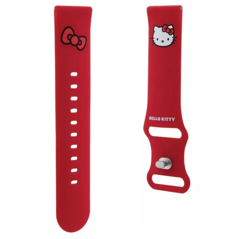 Hello Kitty yleinen silikoniranneke 22 mm punainen Kitty-pää