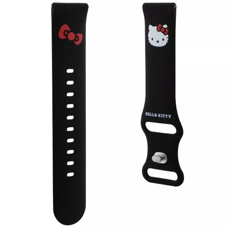 Hello Kitty yleinen silikoniranneke Kitty-pää-designilla, musta, 20 mm