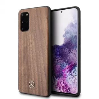 Mercedes-Benz Wood Line pähkinäpuu kovakotelo Samsung Galaxy S20+:lle (SM-G985) - ruskea